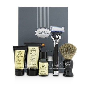 Lexington Collection Power Shave Set: Razor + Brush + Pre Shave Oil + Shaving Cream + After Shave Balm - Without Battery